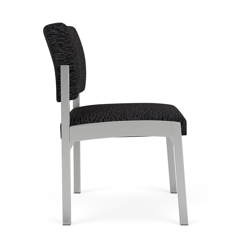 Lesro Industries Steel Waiting Reception Armless Guest Chair in Black