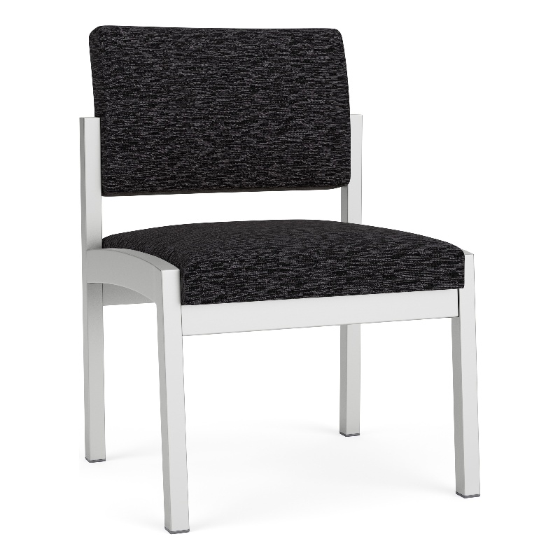 Lesro Industries Steel Waiting Reception Armless Guest Chair in Black