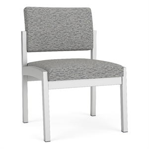 Lesro Industries Steel Waiting Reception Armless Guest Chair in Gray