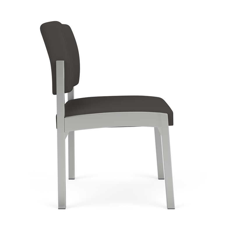 Lesro Industries Steel Waiting Reception Armless Guest Chair in Gray