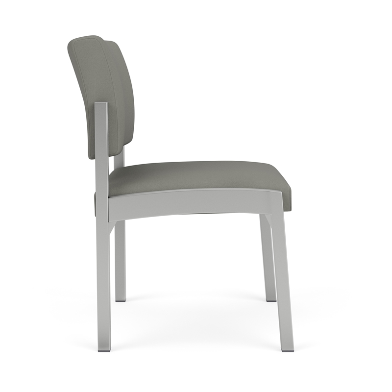 Lesro Industries Steel Waiting Reception Armless Guest Chair in Gray