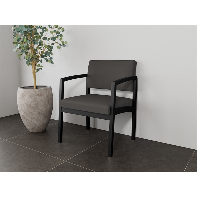 Lesro Industries Steel Waiting Reception Wide Guest Chair in Gray