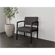 Lesro Industries Steel Waiting Reception Wide Guest Chair in Gray