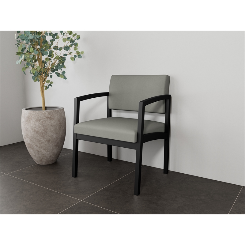 Lesro Industries Steel Waiting Reception Wide Guest Chair in Gray