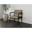 Lesro Industries Steel Waiting Reception Wide Guest Chair in Brown
