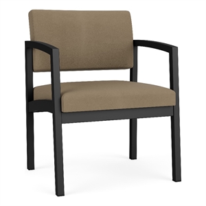 Lesro Industries Steel Waiting Reception Wide Guest Chair in Brown