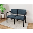 Lesro Industries Steel Waiting Reception 2 Seat Sofa Steel Frame in Blue