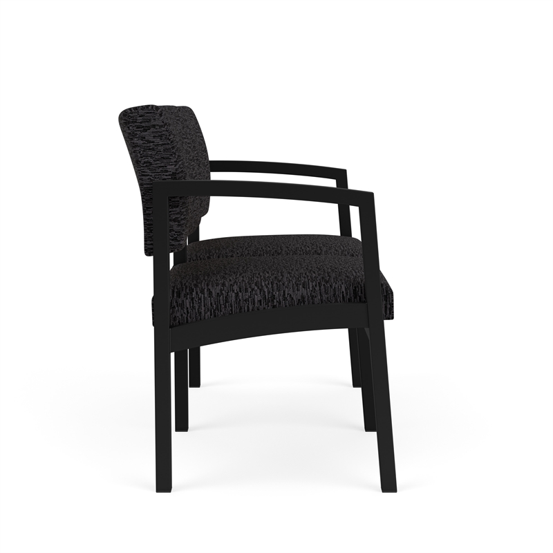 Lesro Industries Steel Waiting Reception 2 Seat Sofa Steel Frame in Black