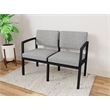Lesro Industries Steel Waiting Reception 2 Seat Sofa Steel Frame in Gray