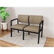 Lesro Industries Steel Waiting Reception 2 Seat Sofa Steel Frame in Brown