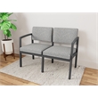 Lesro Industries Steel Waiting Reception 2 Seat Sofa Steel Frame in Gray