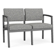 Lesro Industries Steel Waiting Reception 2 Seat Sofa Steel Frame in Gray