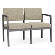 Lesro Industries Steel Waiting Reception 2 Seat Sofa Steel Frame in Brown