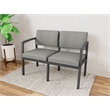 Lesro Industries Steel Waiting Reception 2 Seat Sofa Steel Frame in Gray