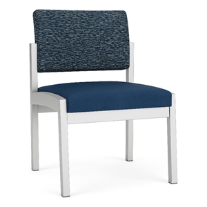 Lesro Industries Steel Waiting Reception Armless Guest Chair in Blue