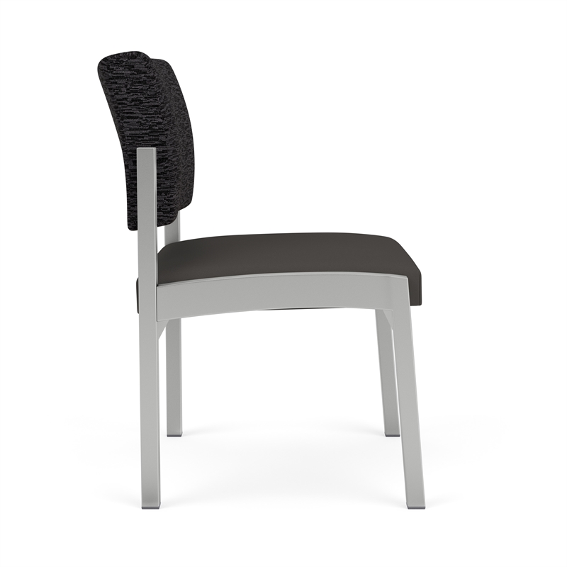Lesro Industries Steel Waiting Reception Armless Guest Chair in Gray