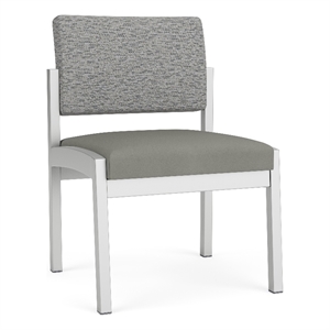 Lesro Industries Steel Waiting Reception Armless Guest Chair in Gray