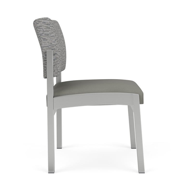 Lesro Industries Steel Waiting Reception Armless Guest Chair in Gray