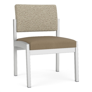 Lesro Industries Steel Waiting Reception Armless Guest Chair in Brown
