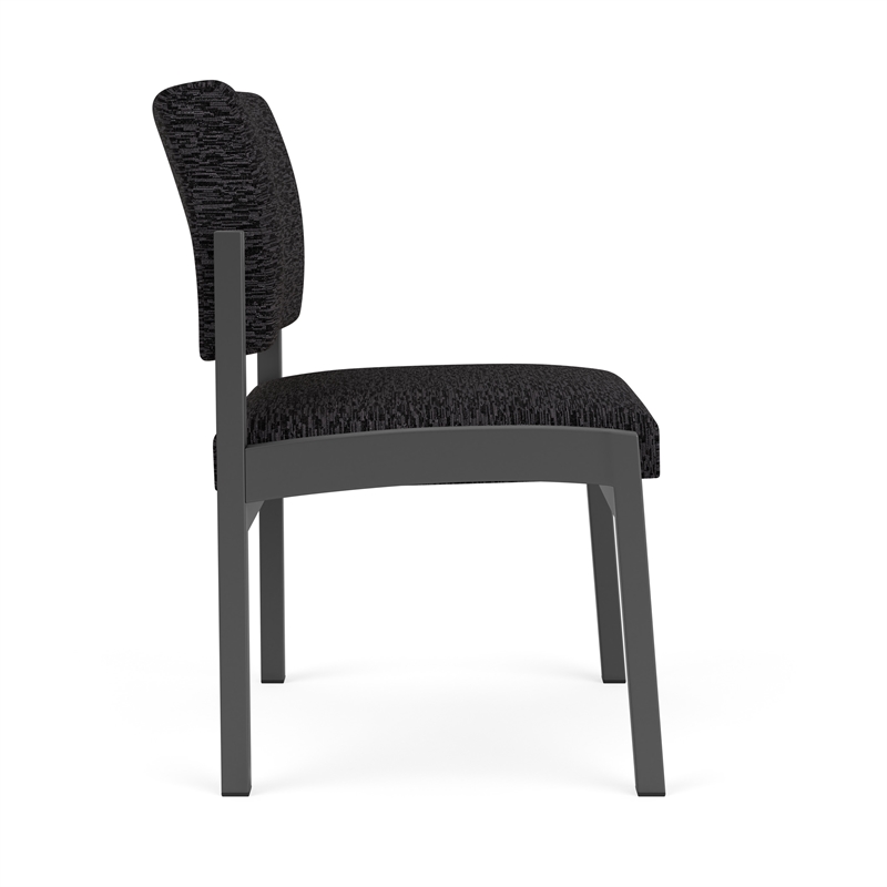 Lesro Industries Steel Waiting Reception Armless Guest Chair in Black