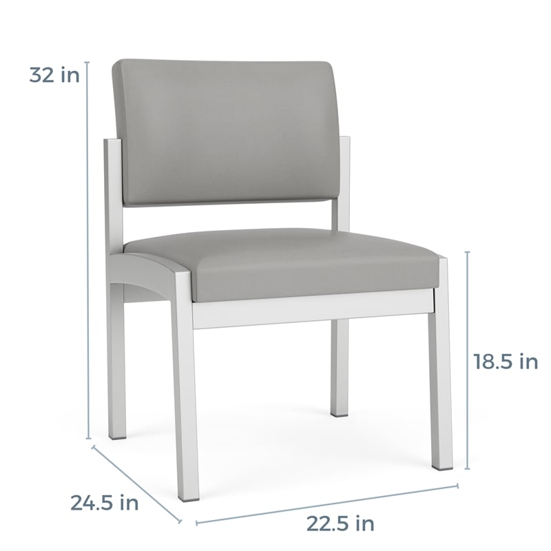 Lesro Industries Steel Waiting Reception Armless Guest Chair in Brown