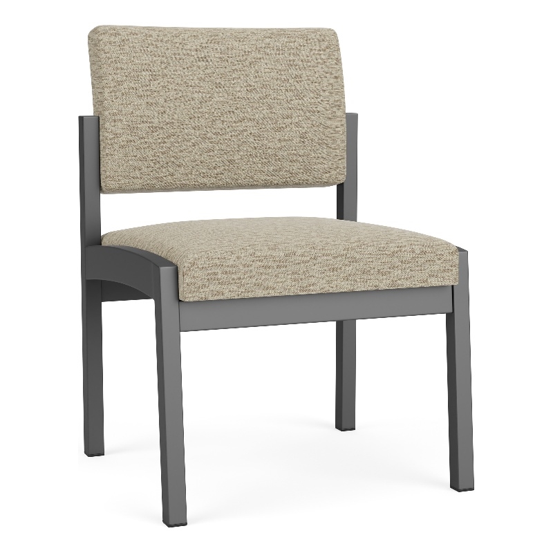 Lesro Industries Steel Waiting Reception Armless Guest Chair in Brown