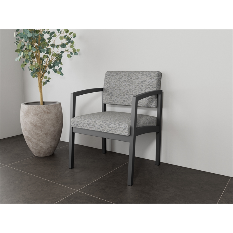 Lesro Industries Steel Waiting Reception Wide Guest Chair in Gray