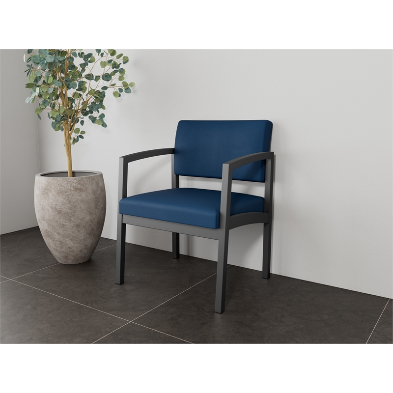 Lesro Industries Steel Waiting Reception Wide Guest Chair in Blue