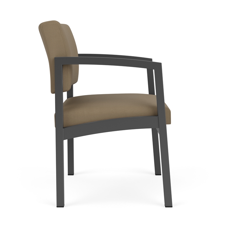 Lesro Industries Steel Waiting Reception Wide Guest Chair in Brown