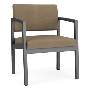 Lesro Industries Steel Waiting Reception Wide Guest Chair in Brown