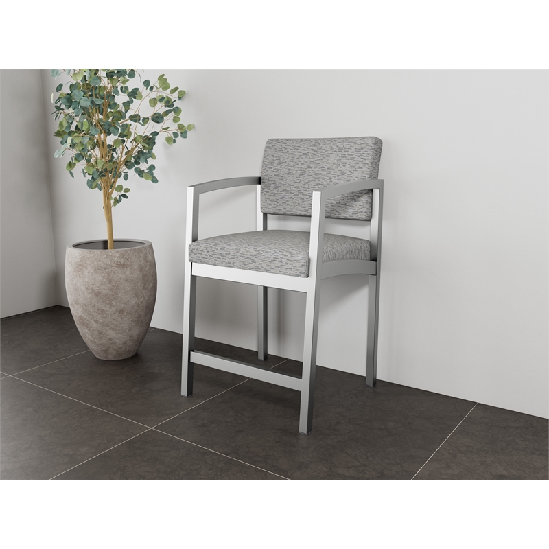 Lesro Industries Steel Waiting Reception Hip Chair Steel Frame in Gray