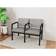 Lesro Industries Steel Waiting Reception 2 Seat Tandem Seating in Gray
