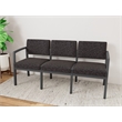 Lesro Industries Steel Waiting Reception 3 Seat Sofa Steel Frame in Black