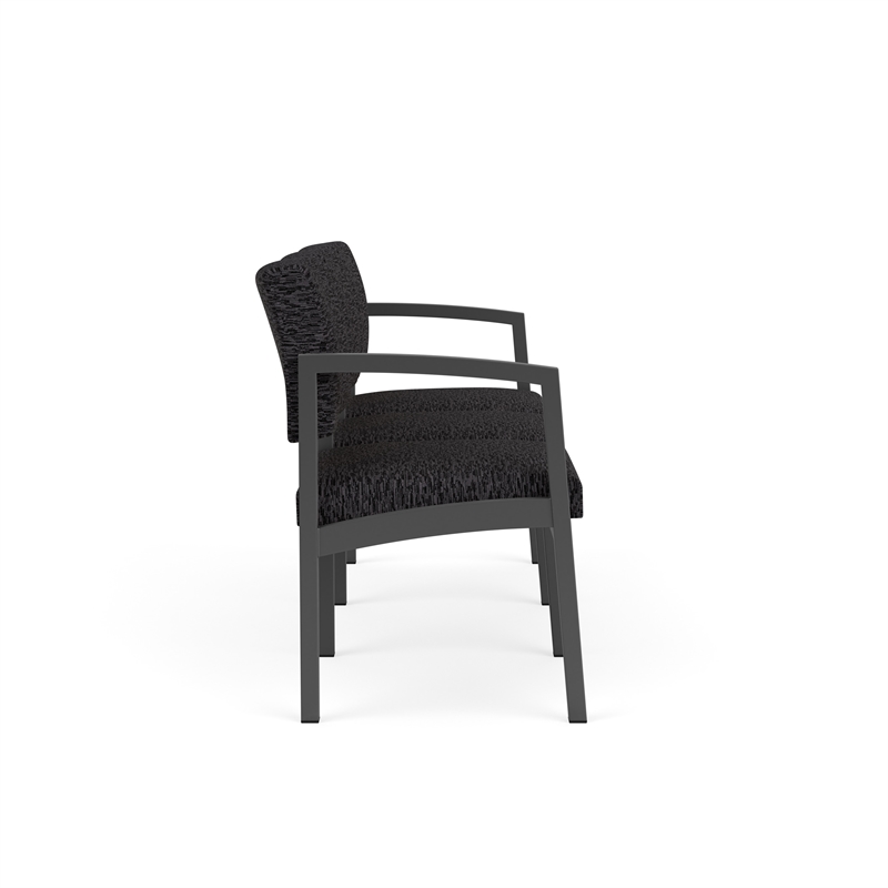Lesro Industries Steel Waiting Reception 3 Seat Sofa Steel Frame in Black
