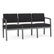 Lesro Industries Steel Waiting Reception 3 Seat Sofa Steel Frame in Black