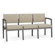 Lesro Industries Steel Waiting Reception 3 Seat Sofa Steel Frame in Gray