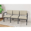 Lesro Industries Steel Waiting Reception 3 Seat Sofa Steel Frame in Brown