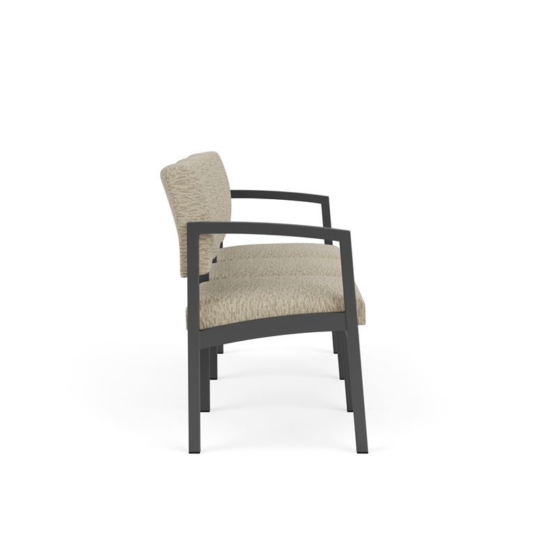 Lesro Industries Steel Waiting Reception 3 Seat Sofa Steel Frame in Brown