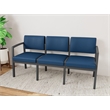 Lesro Industries Steel Waiting Reception 3 Seat Sofa Steel Frame in Blue