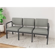 Lesro Industries Steel Waiting Reception 3 Seat Sofa Steel Frame in Gray