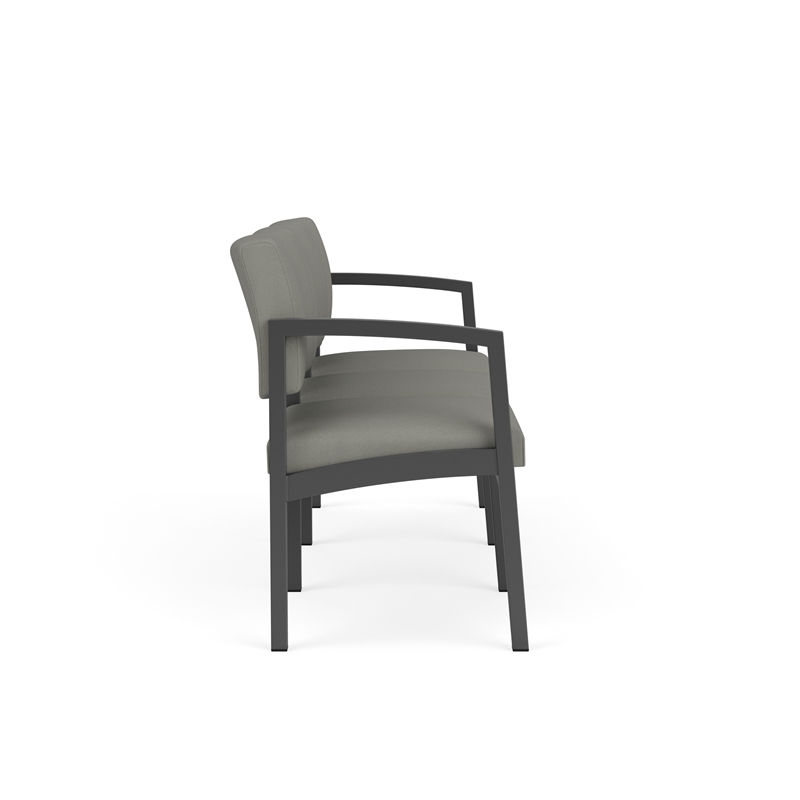 Lesro Industries Steel Waiting Reception 3 Seat Sofa Steel Frame in Gray
