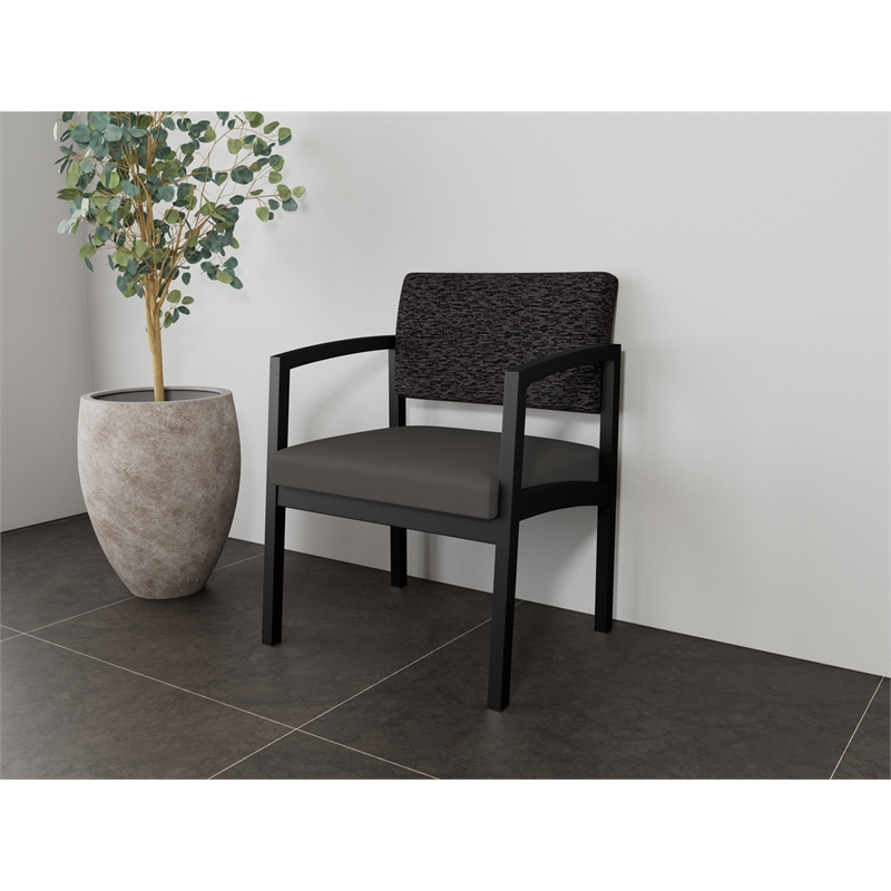 Lesro Industries Steel Waiting Reception Wide Guest Chair in Gray