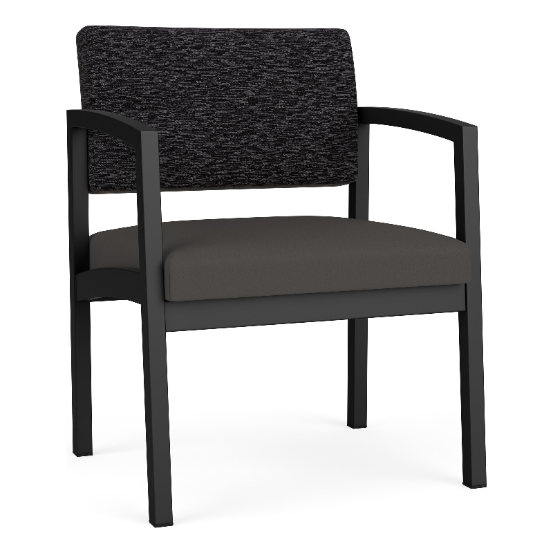 Lesro Industries Steel Waiting Reception Wide Guest Chair in Gray