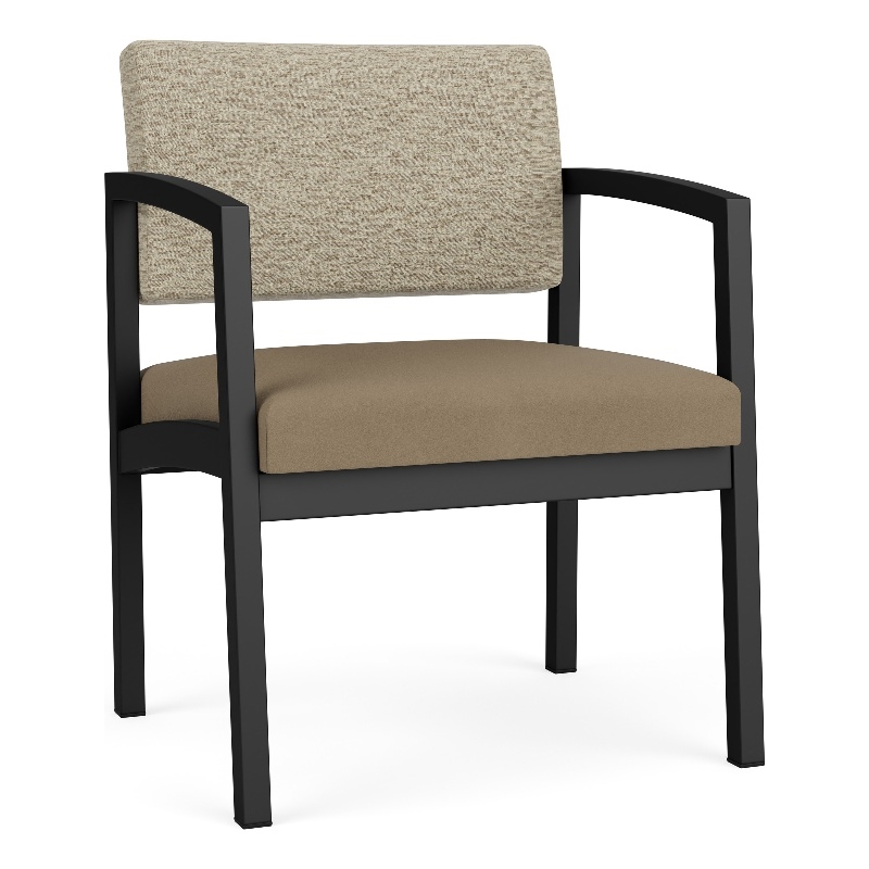 Lesro Industries Steel Waiting Reception Wide Guest Chair in Brown