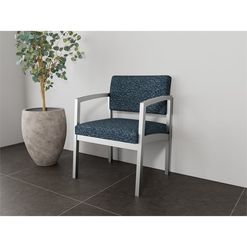 Lesro Industries Steel Waiting Reception Wide Guest Chair in Blue