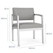 Lesro Industries Steel Waiting Reception Wide Guest Chair in Blue