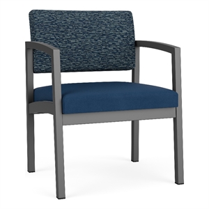 Lesro Industries Steel Waiting Reception Wide Guest Chair in Blue