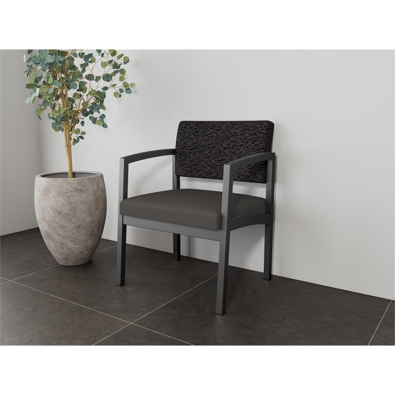 Lesro Industries Steel Waiting Reception Wide Guest Chair in Gray