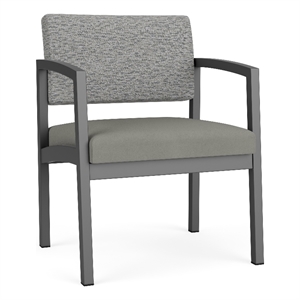 Lesro Industries Steel Waiting Reception Wide Guest Chair in Gray