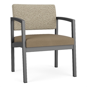 Lesro Industries Steel Waiting Reception Wide Guest Chair in Brown